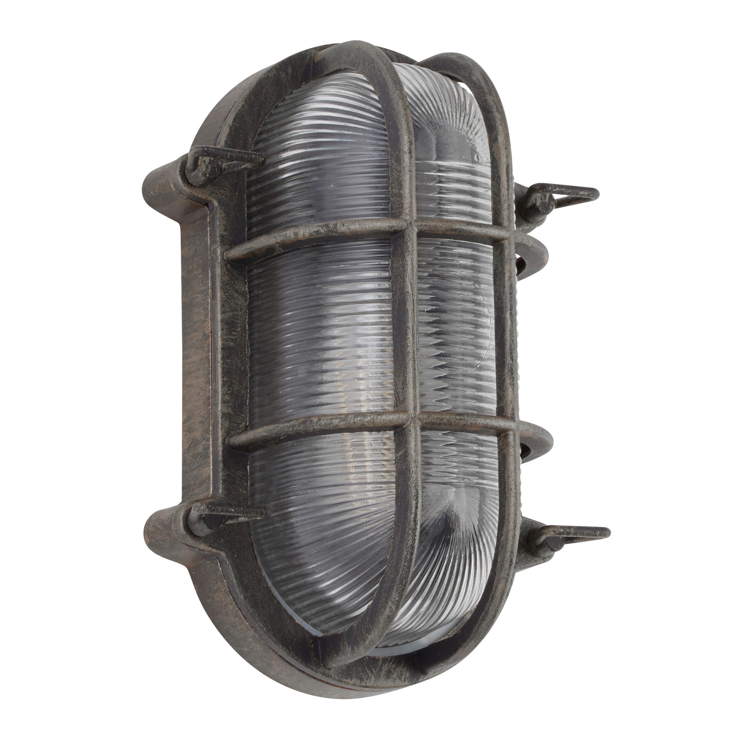 AUSSENWANDLEUCHTE Bulkhead 16/10,5/25 cm  - Klar/Silberfarben, Design, Glas/Kunststoff (16/10,5/25cm)