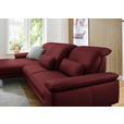 ECKSOFA in Echtleder Rot  - Rot/Schwarz, Design, Leder/Metall (193/332cm) - Dieter Knoll