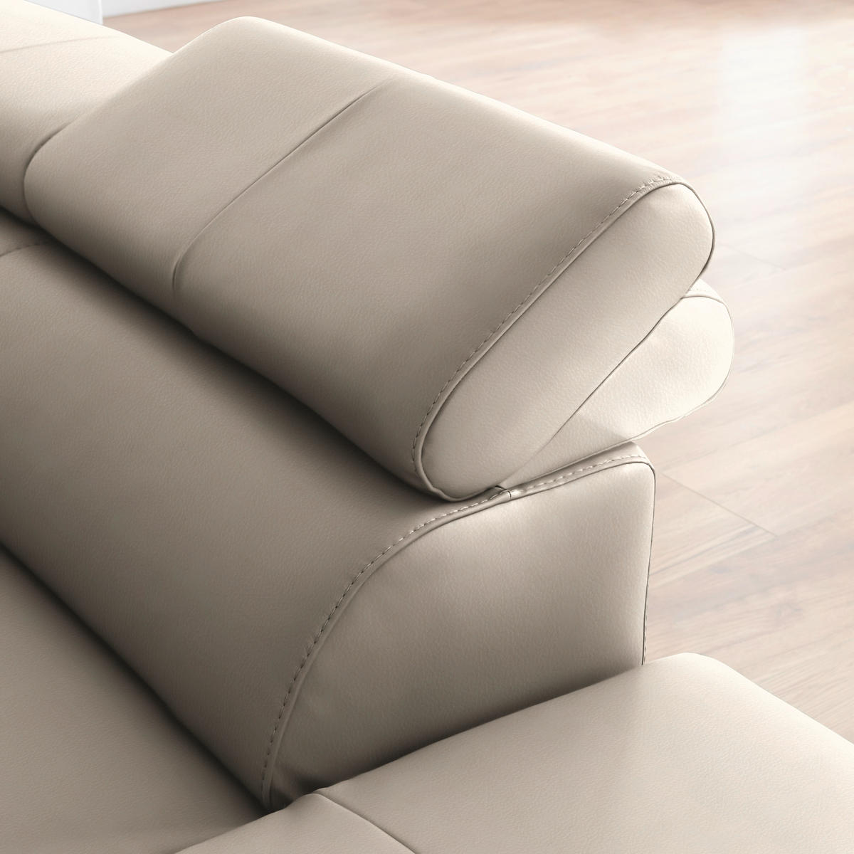 SAROKKANAPÉ textil, bőr szürkésbézs  - fekete/szürkésbézs, Design, bőr/textil (256/220cm) - Celina Home