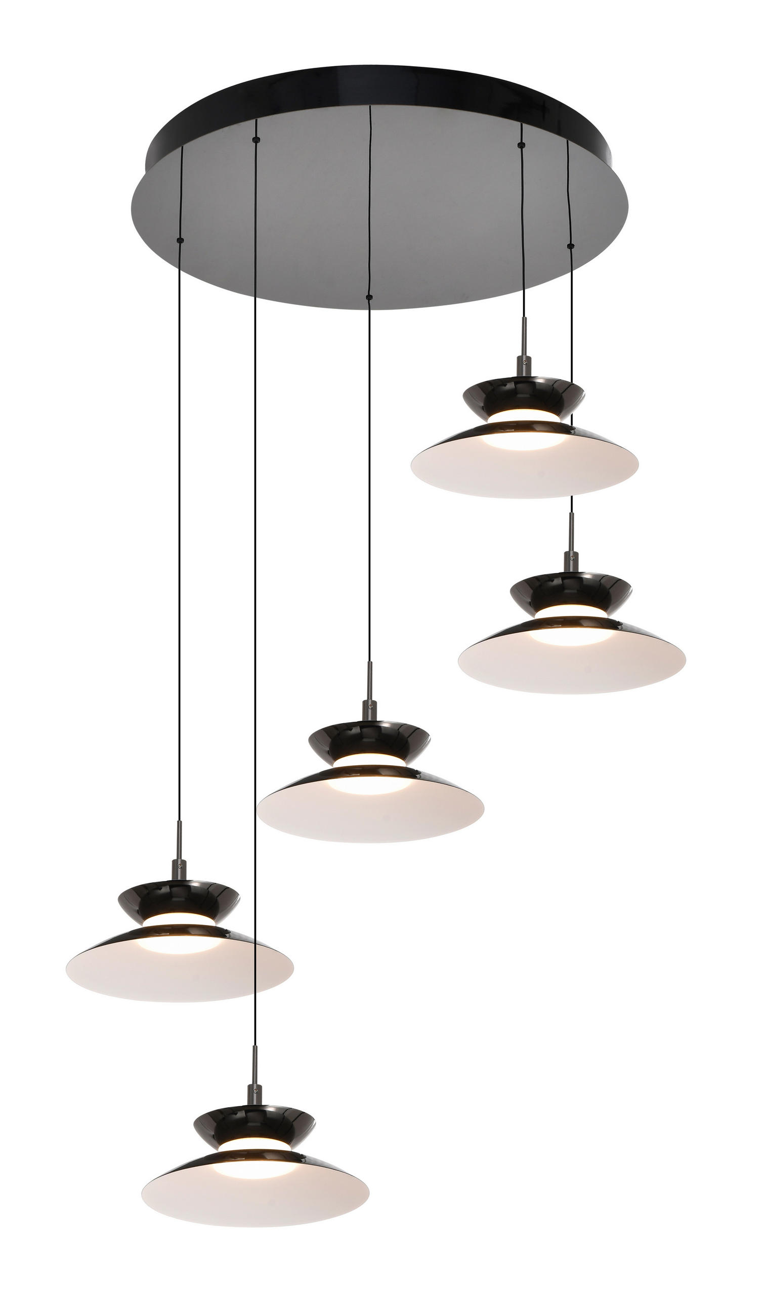 LED-HÄNGELEUCHTE Gubbio 67/150/49 cm  - Schwarzchrom, Design, Metall (67/150/49cm)