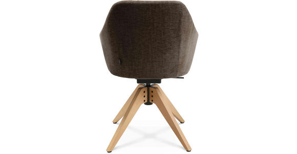 ARMLEHNSTUHL in Velours - Eichefarben/Braun, Design, Holz/Textil (58/82,5-85,2/60cm) - Johann Jakob