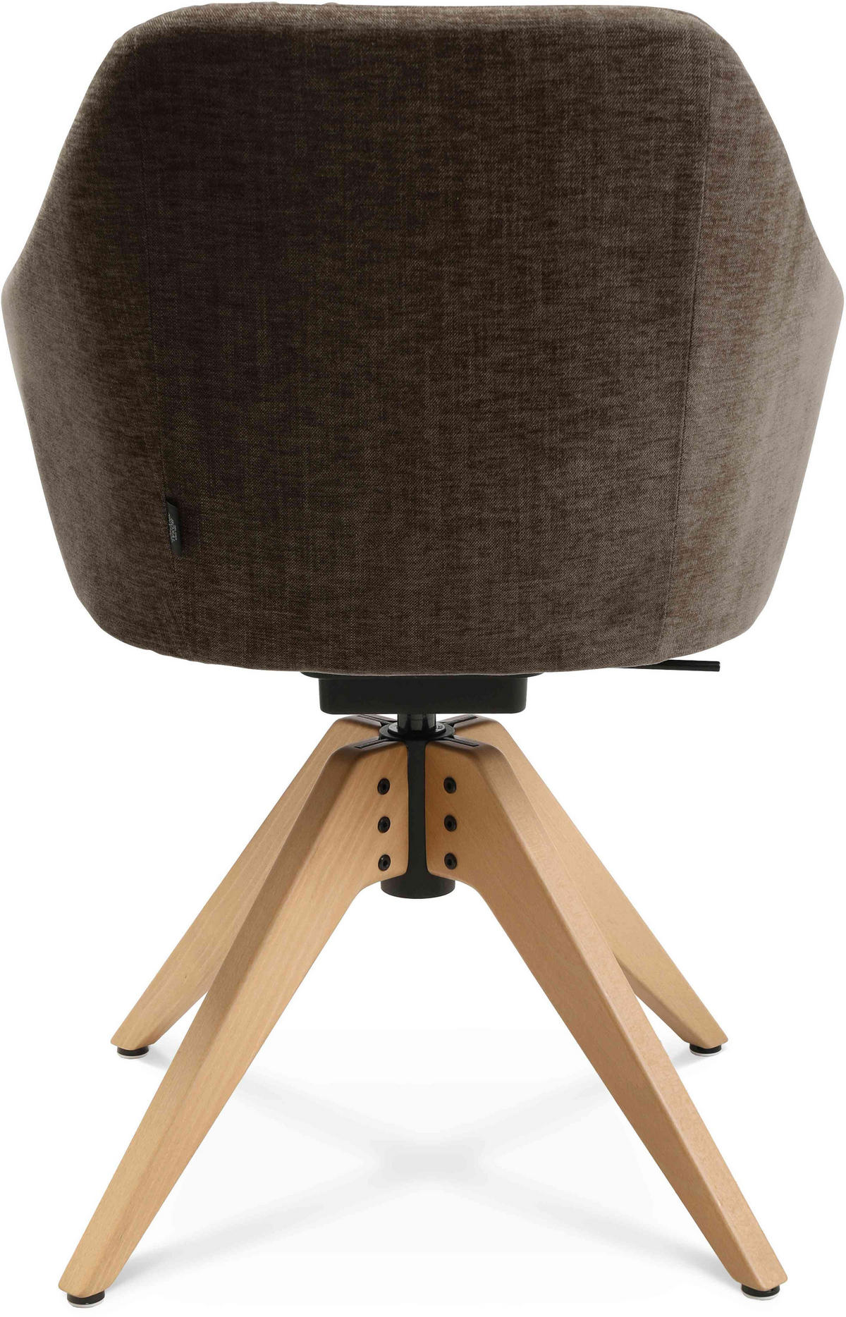 ARMLEHNSTUHL  in Velours  - Eichefarben/Braun, Design, Holz/Textil (58/82,5-85,2/60cm) - Johann Jakob
