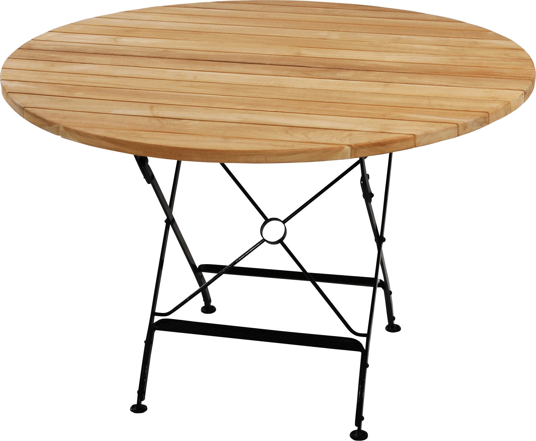 GARTENTISCH 115/115/75 cm Holz, Metall rund  - Schwarz/Teakfarben, LIFESTYLE, Holz/Metall (115/115/75cm) - Zebra 