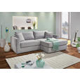 ECKSOFA  in Cord Hellgrau  234/170 cm  - Hellgrau/Schwarz, KONVENTIONELL, Kunststoff/Textil (234/170cm) - Carryhome