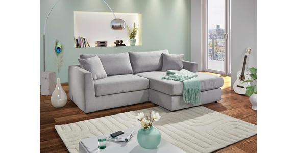 ECKSOFA  in Cord Hellgrau  234/170 cm  - Hellgrau/Schwarz, KONVENTIONELL, Kunststoff/Textil (234/170cm) - Carryhome