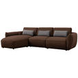 ECKSOFA  in Chenille Braun  190/340 cm  - Schwarz/Braun, Design, Kunststoff/Textil (190/340cm) - Belluti