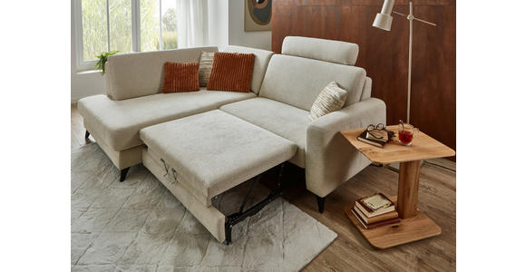 ECKSOFA Beige Chenille  - Beige/Schwarz, Design, Textil/Metall (182/239cm) - Valnatura