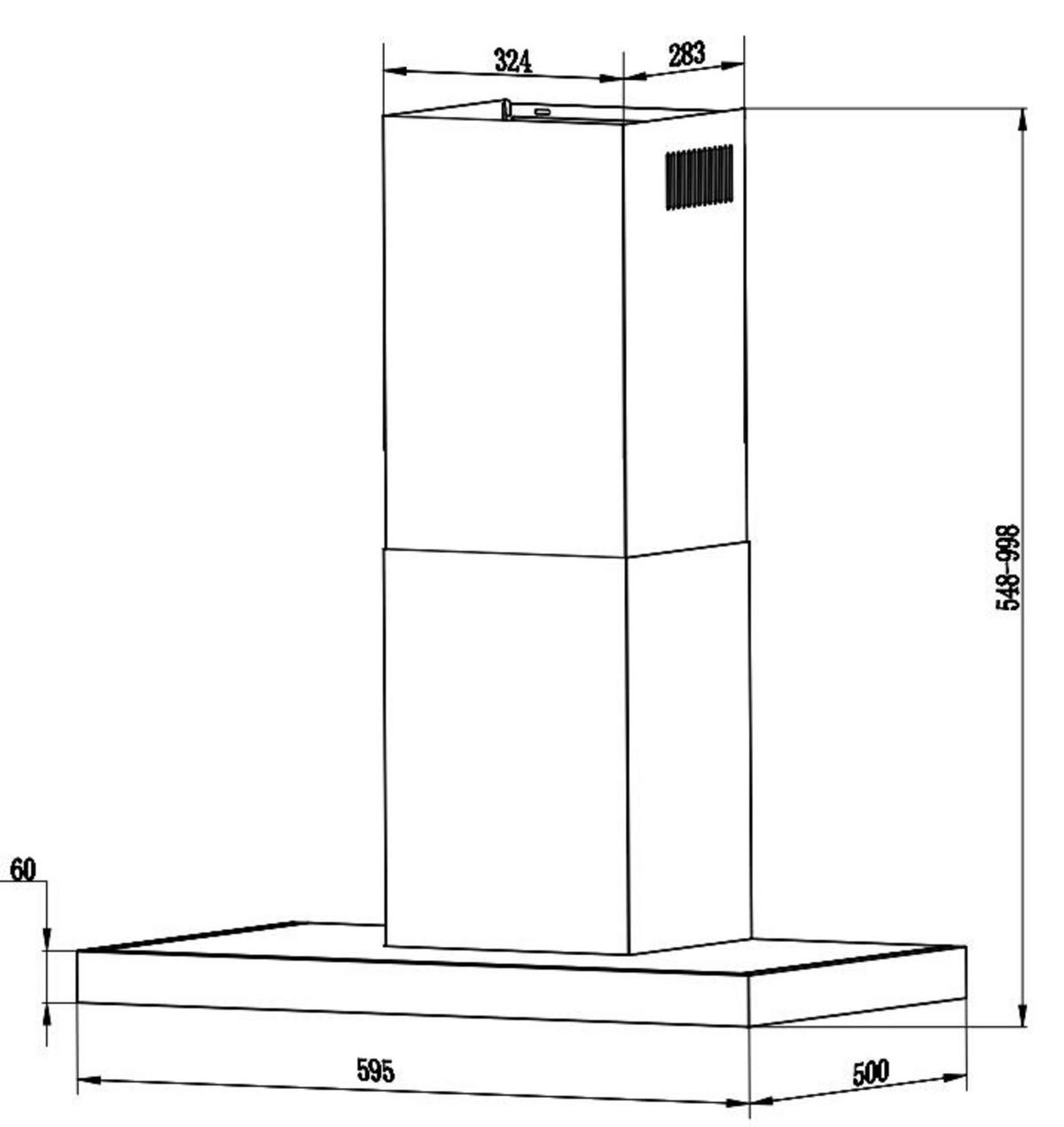 DUNSTABZUGSHAUBE 190030006002-20  - Edelstahlfarben, Basics, Metall (59,5/55-100/50cm) - Respekta