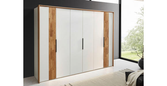 DREHTÜRENSCHRANK 301,9/223,3/62 cm 6-türig Weiß, Wildeiche - Wildeiche/Schwarz, Design, Holz/Holzwerkstoff (301,9/223,3/62cm) - Dieter Knoll