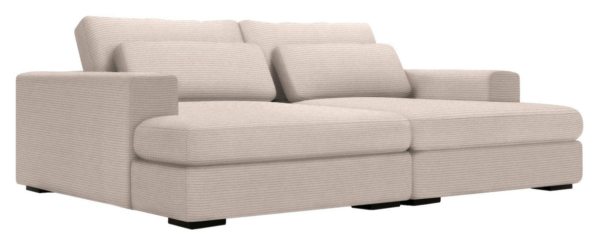 BIGSOFA in Cord Beige  - Beige/Schwarz, Design, Textil (223/80/158cm) - Lomoco