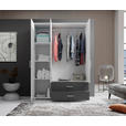 KLEIDERSCHRANK  in Graphitfarben, Weiß  - Alufarben/Graphitfarben, KONVENTIONELL, Glas/Holzwerkstoff (125/190/51cm) - Carryhome