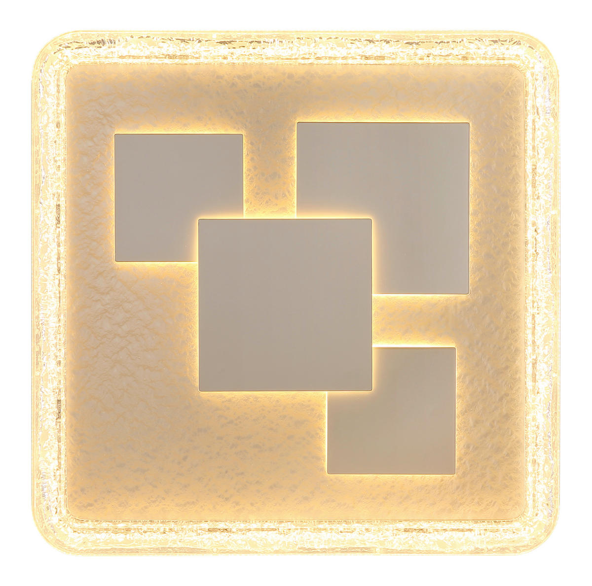 LED-DECKENLEUCHTE 48,8/48,8/7 cm   - Klar/Goldfarben, Design, Kunststoff/Metall (48,8/48,8/7cm) - Globo