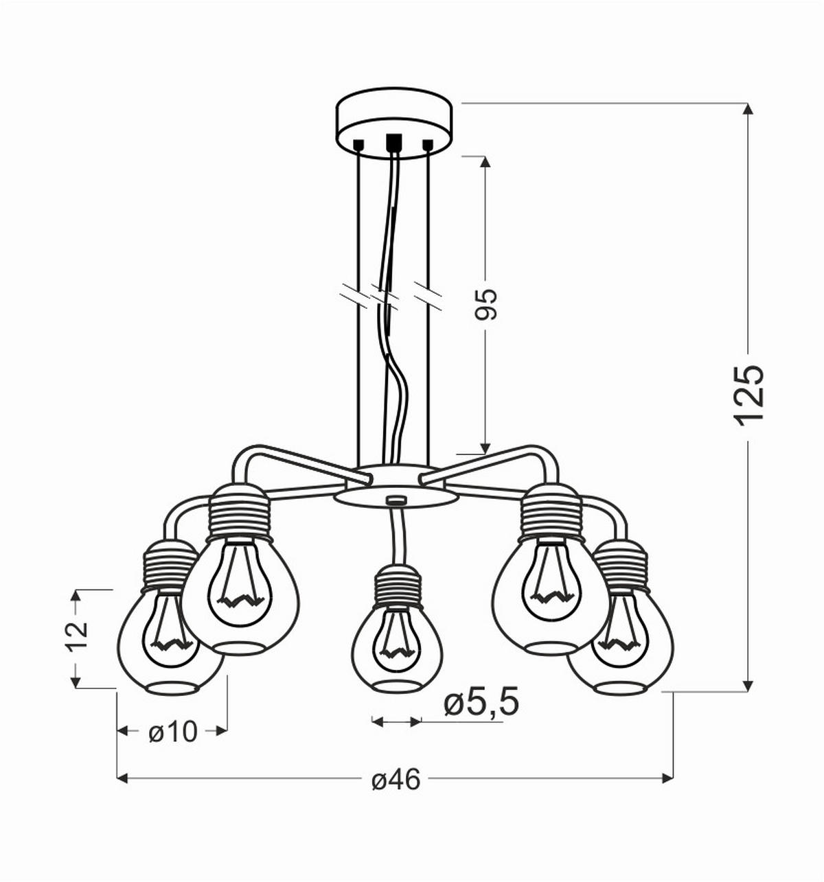 PENDELLEUCHTE 46/46/125 cm  - Chromfarben, KONVENTIONELL, Metall (46/46/125cm)