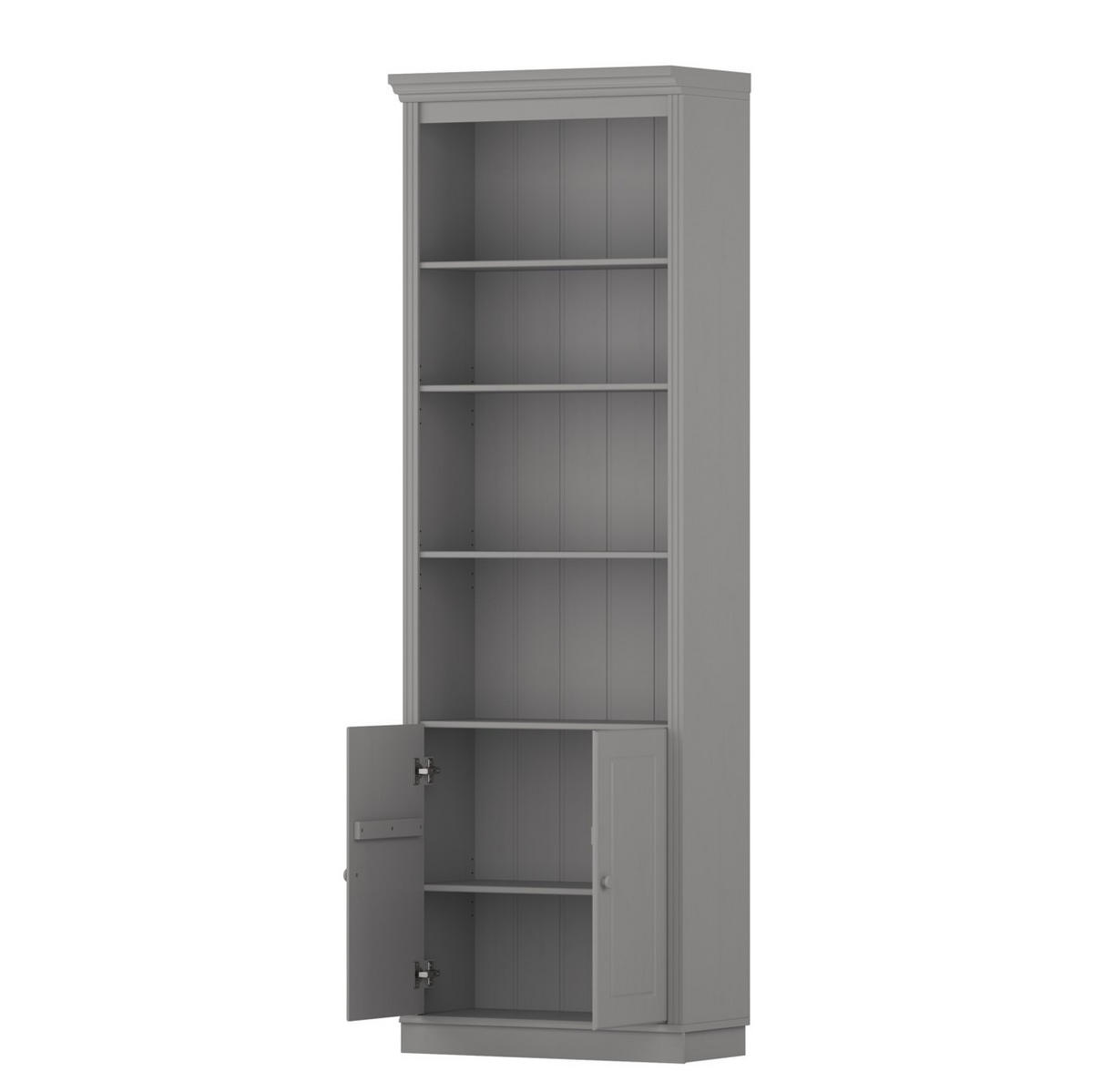 BÜCHERWAND Kiefer massiv Grau  - Grau, Design, Holz (74/223/37cm) - Livetastic