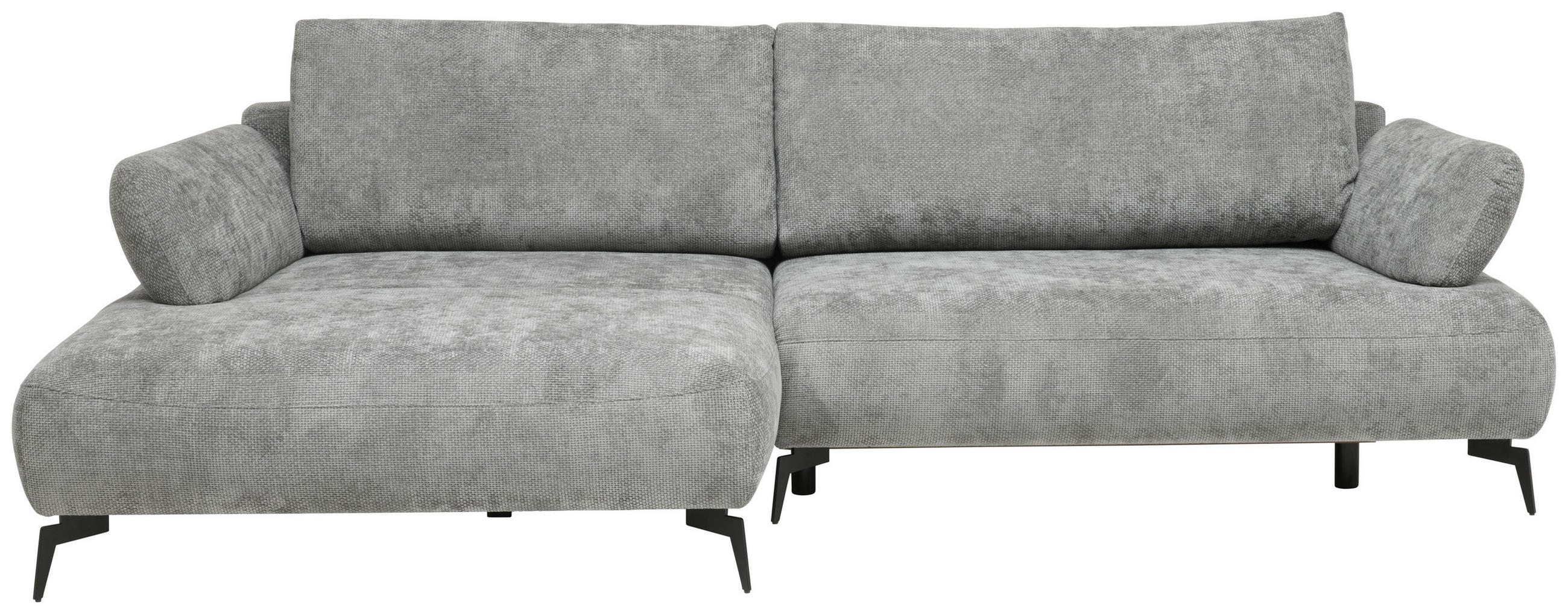ECKSOFA COLORADO Grau Struktur  - Schwarz/Grau, Design, Textil/Metall (186/284cm) - Livetastic