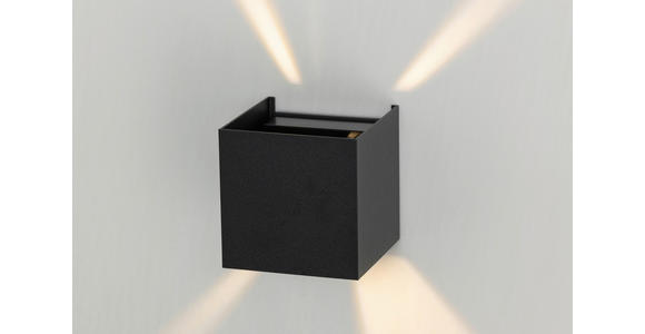 LED-WANDLEUCHTE 10/10/10 cm - Schwarz, Basics, Kunststoff/Metall (10/10/10cm) - Novel