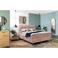 BOXSPRINGBETT 180/200 cm,  in Rosa, Topper, H4 + H4 = sehr fest  - Schwarz/Rosa, Design, Textil/Metall (180/200cm) - Esposa
