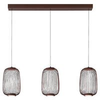 LED-HÄNGELEUCHTE Cage 102,5/22,5/50-150 cm  - Braun, Design, Kunststoff/Metall (102,5/22,5/50-150cm) - Dieter Knoll