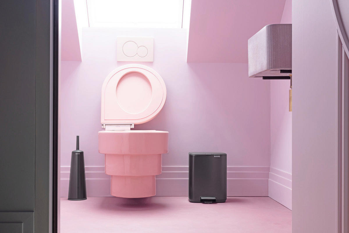 KOŠ S NOŽNOM PAPUČICOM  7 l  Bo  - crna/antracit, Basics, metal/plastika (24,2/31/24,2cm) - Brabantia