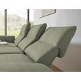 ECKSOFA  in Flachgewebe Salbeigrün Armteilverstellung, Relaxfunktion, Drehsitzfunktion  175-224/255-365 cm  - Salbeigrün/Schwarz, Design, Textil/Metall (175-224/255-365cm) - Dieter Knoll