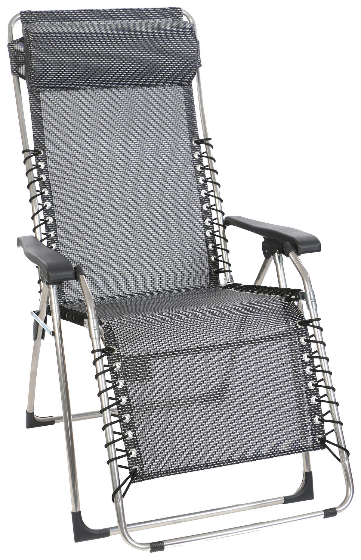 GARTEN-RELAXSESSEL 60/120/64 cm  - Anthrazit/Silberfarben, KONVENTIONELL, Kunststoff/Textil (60/120/64cm)