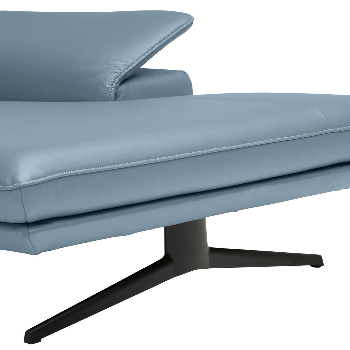 ECKSOFA in Echtleder Blau  - Blau/Beige, Design, Leder/Metall (239/150cm) - Koinor
