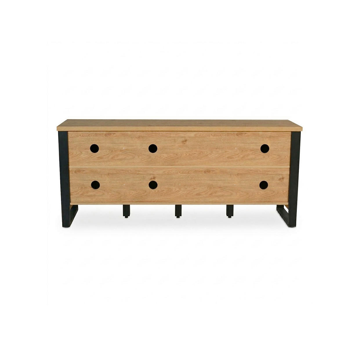 SIDEBOARD  173,4/75/39 cm 3 Schublade(n)  - Eichefarben/Schwarz, KONVENTIONELL, Holzwerkstoff/Metall (173,4/75/39cm) - MID.YOU