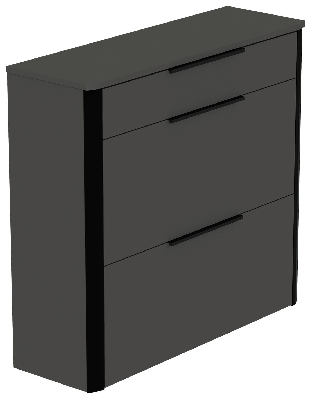 GARDEROBE 3-teilig  in 150/191/34 cm  - Anthrazit/Schwarz, Design, Glas/Holzwerkstoff (150/191/34cm) - Dieter Knoll