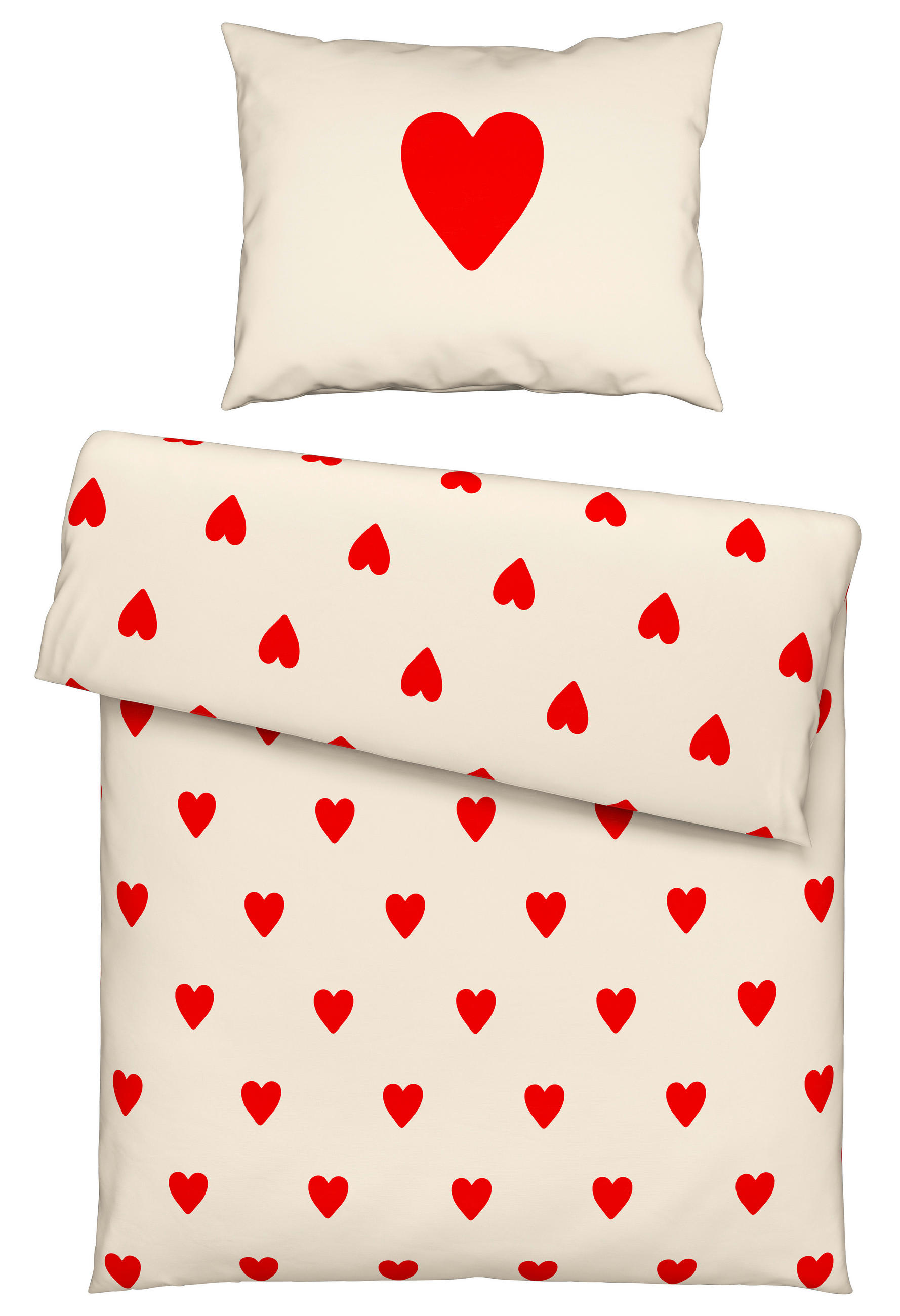 BETTWÄSCHE 140/200 cm  - Rot/Creme, LIFESTYLE, Textil (140/200cm) - Esposa