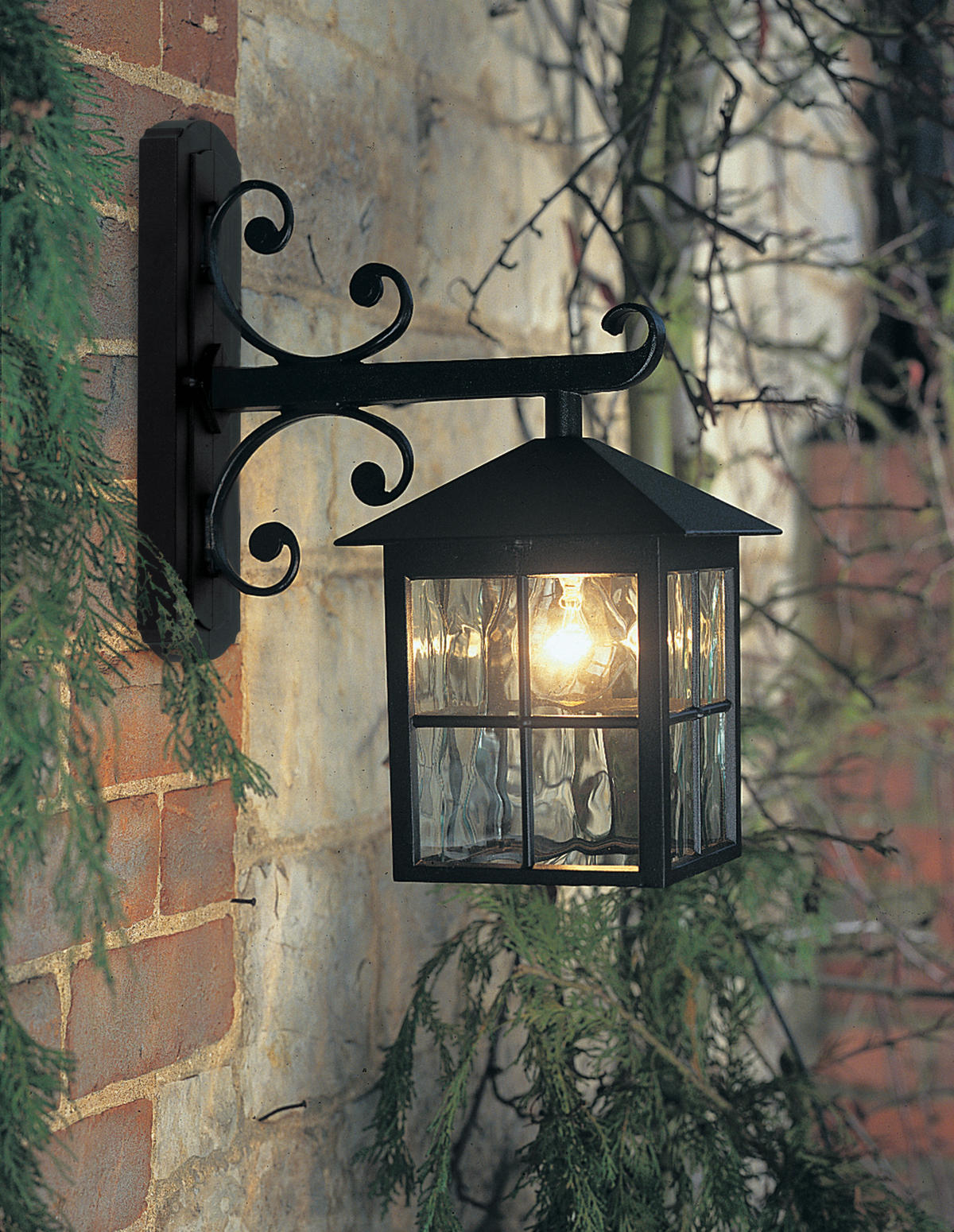 AUSSENWANDLEUCHTE - Schwarz, Basics, Glas/Metall (18.5/40/31cm) - Elstead Lighting