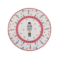 FLACHWEBETEPPICH 160 cm Toy's Delight Limited Edition Creme, Rot rund  - Rot/Creme, MODERN, Kunststoff/Textil (160cm) - Villeroy & Boch