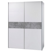 ORMAR S KLIZNIM VRATIMA - bijela/siva, Moderno, drvni materijal (170/195/59cm) - Ti`me