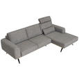 ECKSOFA Grau Struktur  - Schwarz/Grau, Design, Textil/Metall (262/157cm) - Novel