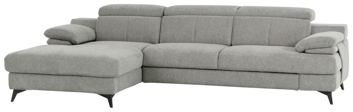 ECKSOFA in Chenille Beige   - Beige/Schwarz, Design, Textil/Metall (291/80-98/178cm) - Livetastic