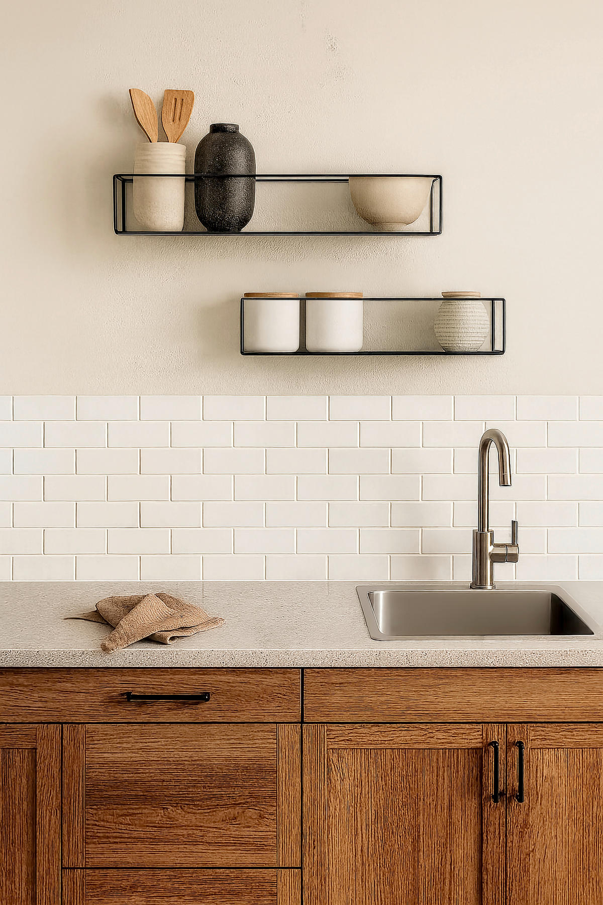 WANDREGALSET  - Schwarz, Trend, Metall (60/13/13cm) - Boxxx