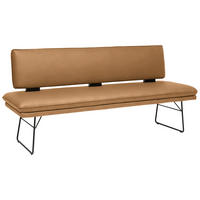 SITZBANK in Metall, Textil Schwarz, Cognac  - Cognac/Schwarz, Design, Textil/Metall (195/91/65cm) - Dieter Knoll