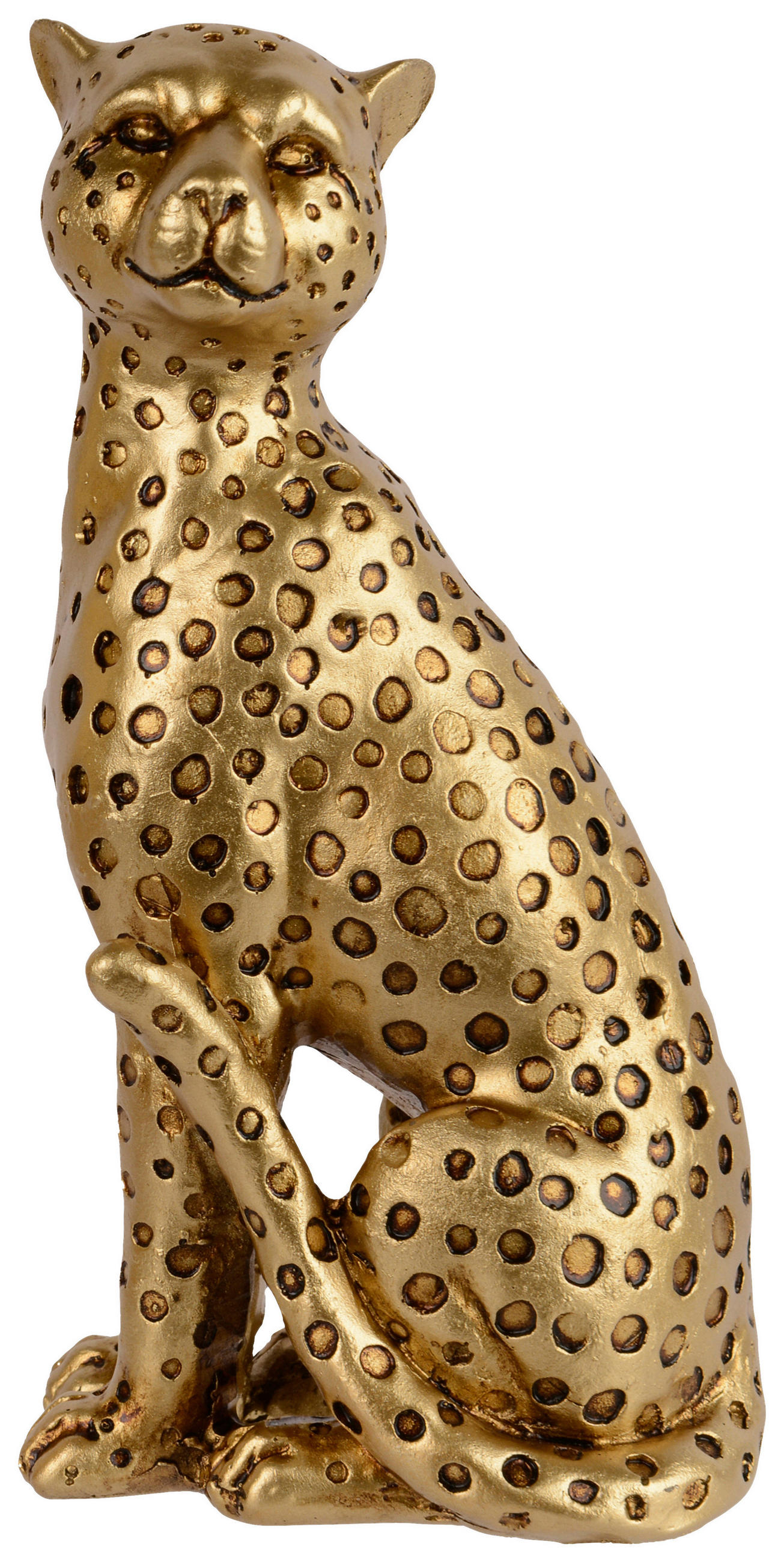 DEKOLEOPARD - Goldfarben, Trend, Kunststoff (8/6/16cm) - Ambia Home
