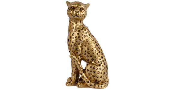 DEKOLEOPARD - Goldfarben, Trend, Kunststoff (8/6/16cm) - Ambia Home