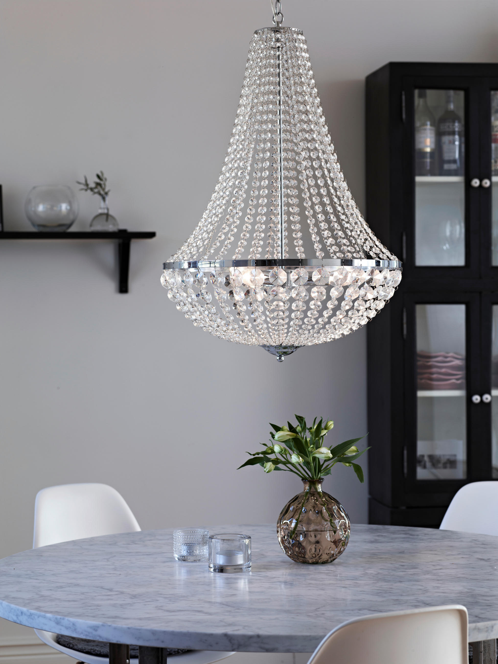 KRONLEUCHTER 50/68 cm   - Klar/Chromfarben, Basics, Glas/Metall (50/68cm) - Markslöjd