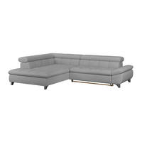 ECKSOFA Grau Chenille  - Chromfarben/Grau, KONVENTIONELL, Textil/Metall (234/312cm) - Livetastic