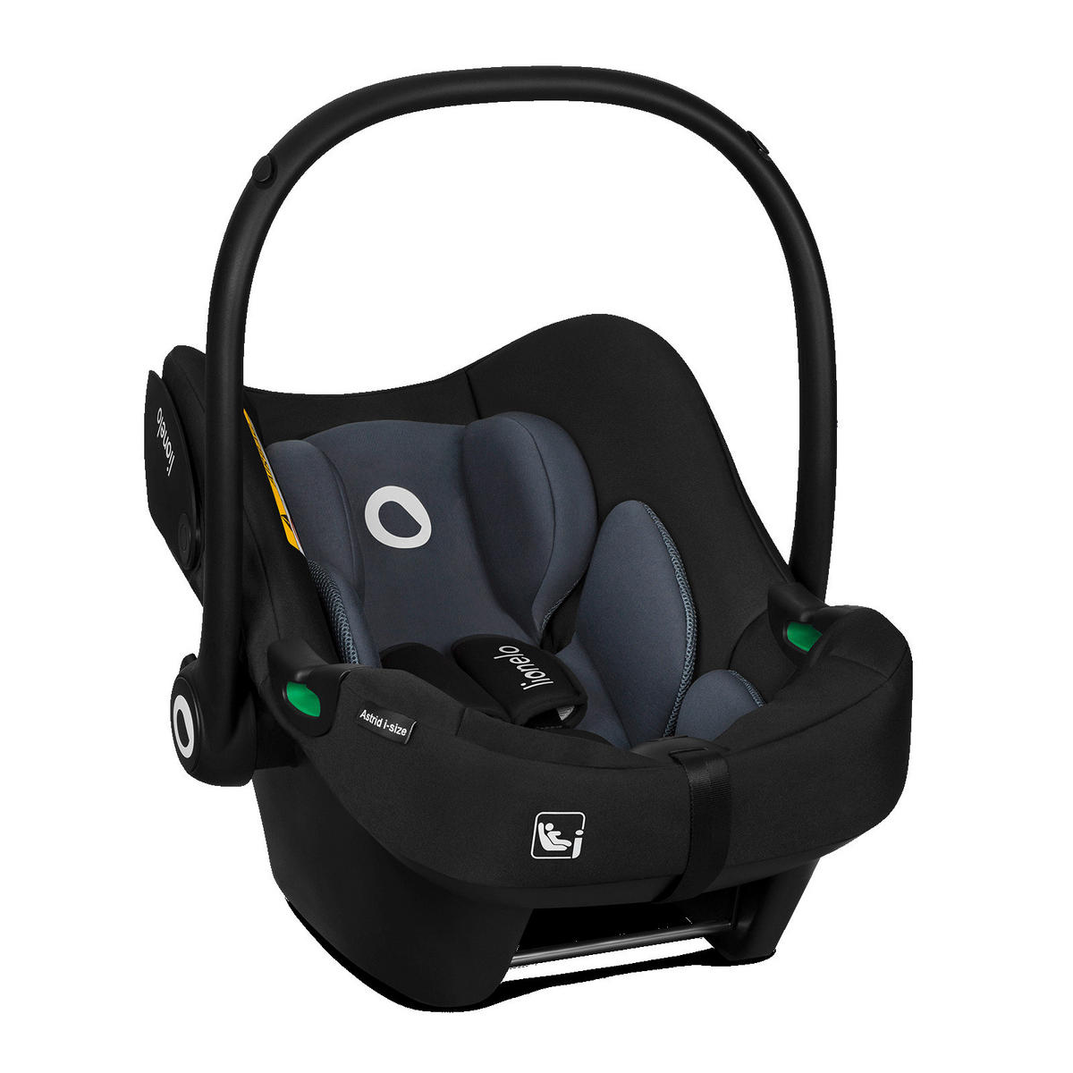 BABYSCHALE Astrid i-Size Black Grey   - Schwarz/Grau, Basics, Textil (44/64/57cm) - Lionelo