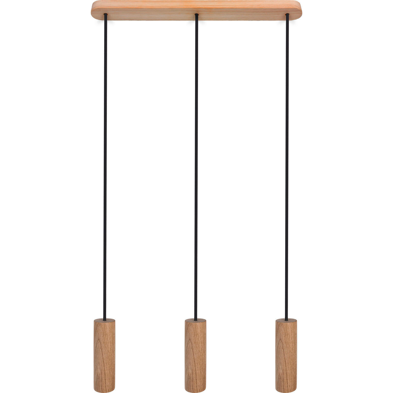 HÄNGELEUCHTE Madera - Eiche 52/90-140 cm   - Schwarz/Naturfarben, Natur, Holz (52/90-140cm)