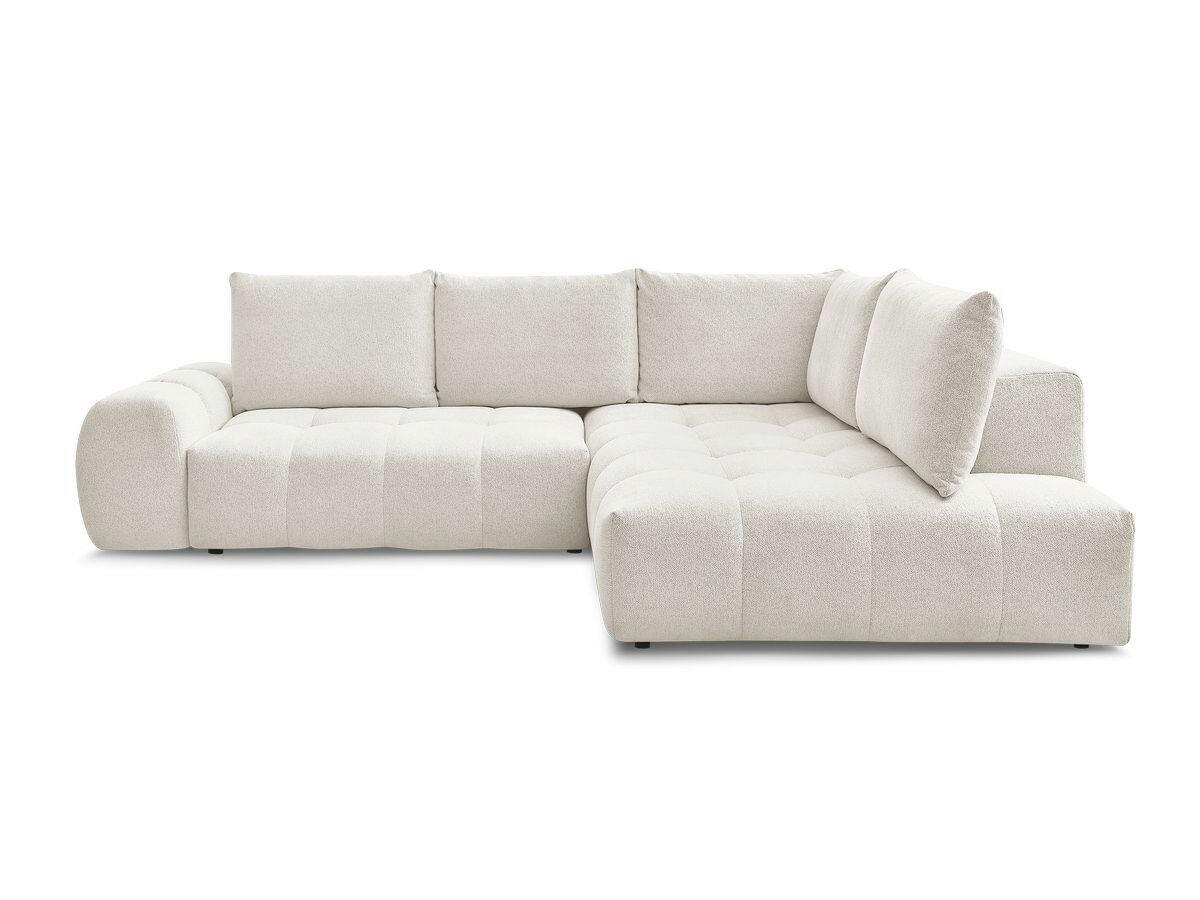 ECKSCHLAFSOFA EVEREST  mit Rücken echt, Armteil links, Armteil rechts Flachgewebe Weiß  - Schwarz/Weiß, MODERN, Kunststoff/Textil (320/212cm)