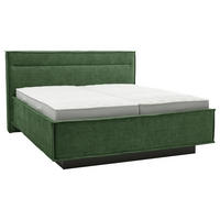 POLSTERBETT 180/200 cm,  in Grün, gepolstertes Kopfteil, Bettkasten, Lattenroste, Matratzen, H4 + H4 = sehr fest  - Schieferfarben/Weiß, Design, Textil (180/200cm) - Musterring