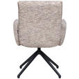ARMLEHNSTUHL  Sitzfläche 360° drehbar, inklusive Armlehnen, automatische Rückholfunktion Webstoff  - Taupe/Schwarz, Design, Textil/Metall (65/91/65cm) - Novel