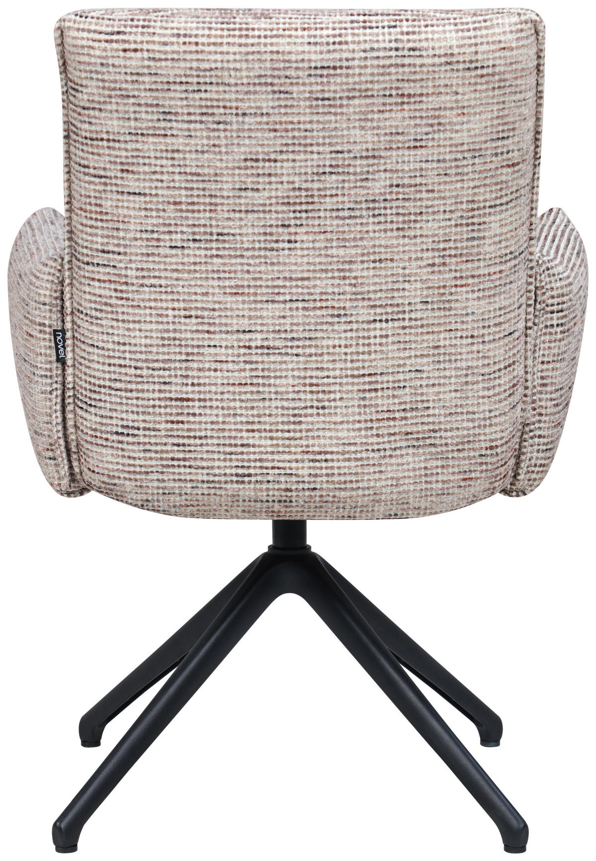 ARMLEHNSTUHL  Sitzfläche 360° drehbar, inklusive Armlehnen, automatische Rückholfunktion Webstoff  - Taupe/Schwarz, Design, Textil/Metall (65/91/65cm) - Novel