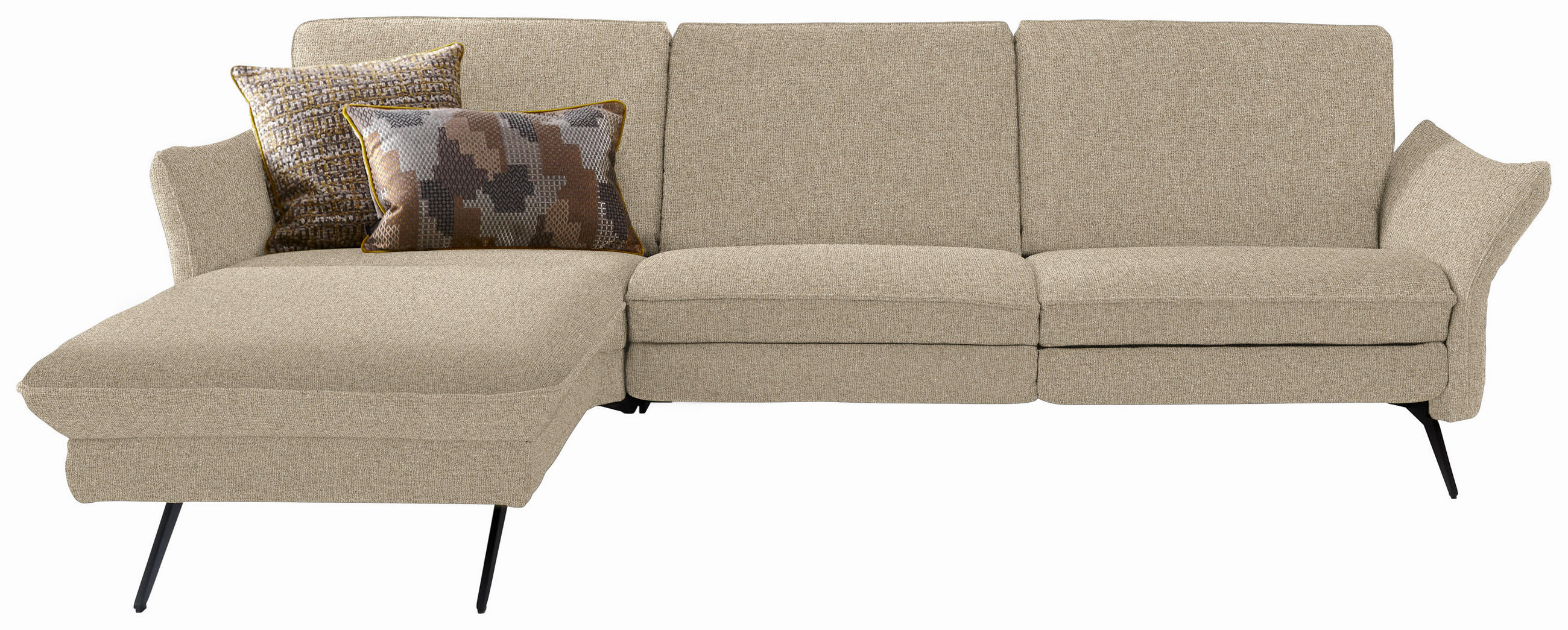 ECKSOFA in Mikrofaser Hellbraun  - Hellbraun/Anthrazit, Design, Textil/Metall (158/262cm) - Himolla Komfortklass