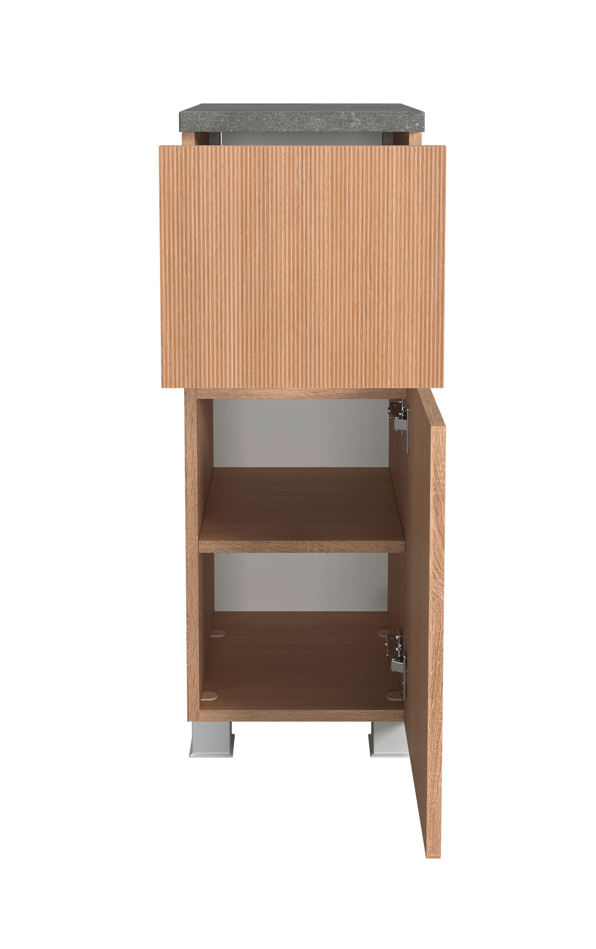 UNTERSCHRANK 30/80/35 cm   - Eichefarben/Silberfarben, KONVENTIONELL, Holzwerkstoff/Kunststoff (30/80/35cm) - Xora