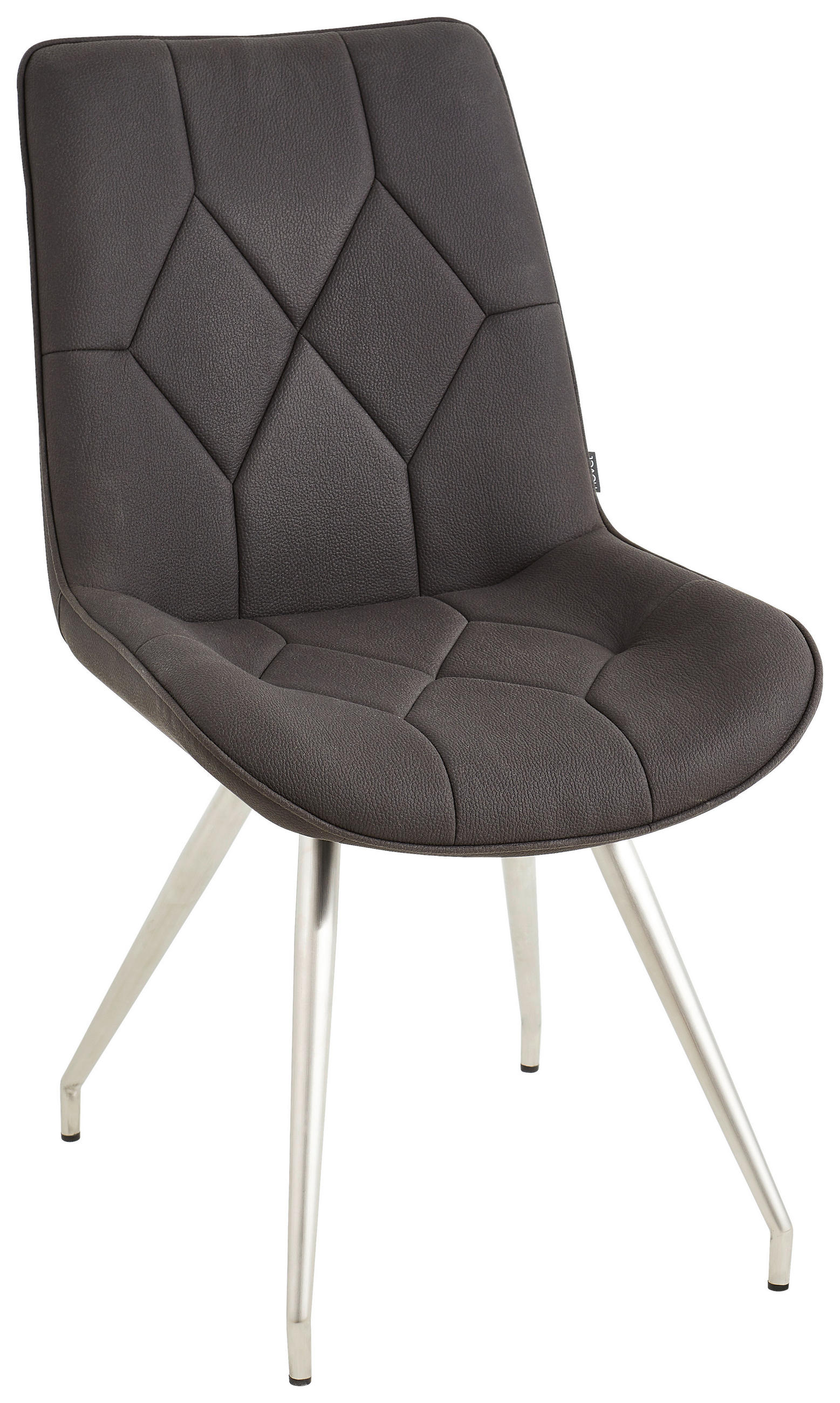 STUHL Webstoff Schwarz, Edelstahlfarben  - Edelstahlfarben/Schwarz, Design, Textil/Metall (51/89/66cm) - Novel