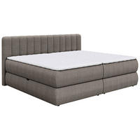 FAMILIENBOXSPRINGBETT - Taupe/Schwarz, Design, Kunststoff/Textil (240/200cm) - Chameo